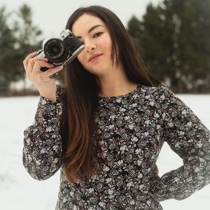 Loft Long Sleeve Black Floral Dress Size 6